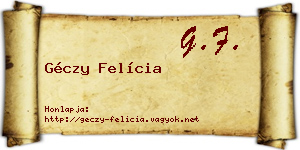 Géczy Felícia névjegykártya